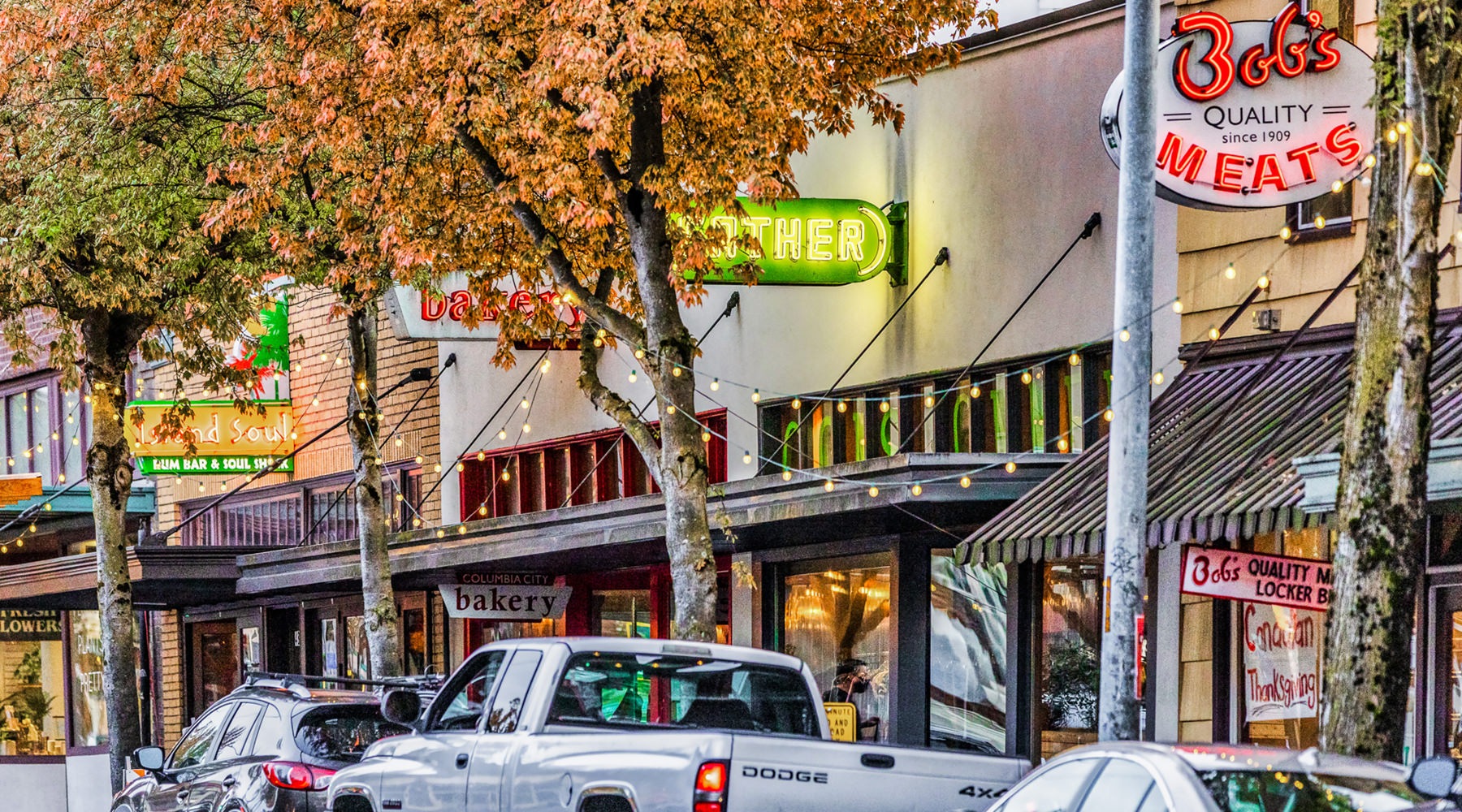 Historic Columbia City around the corner