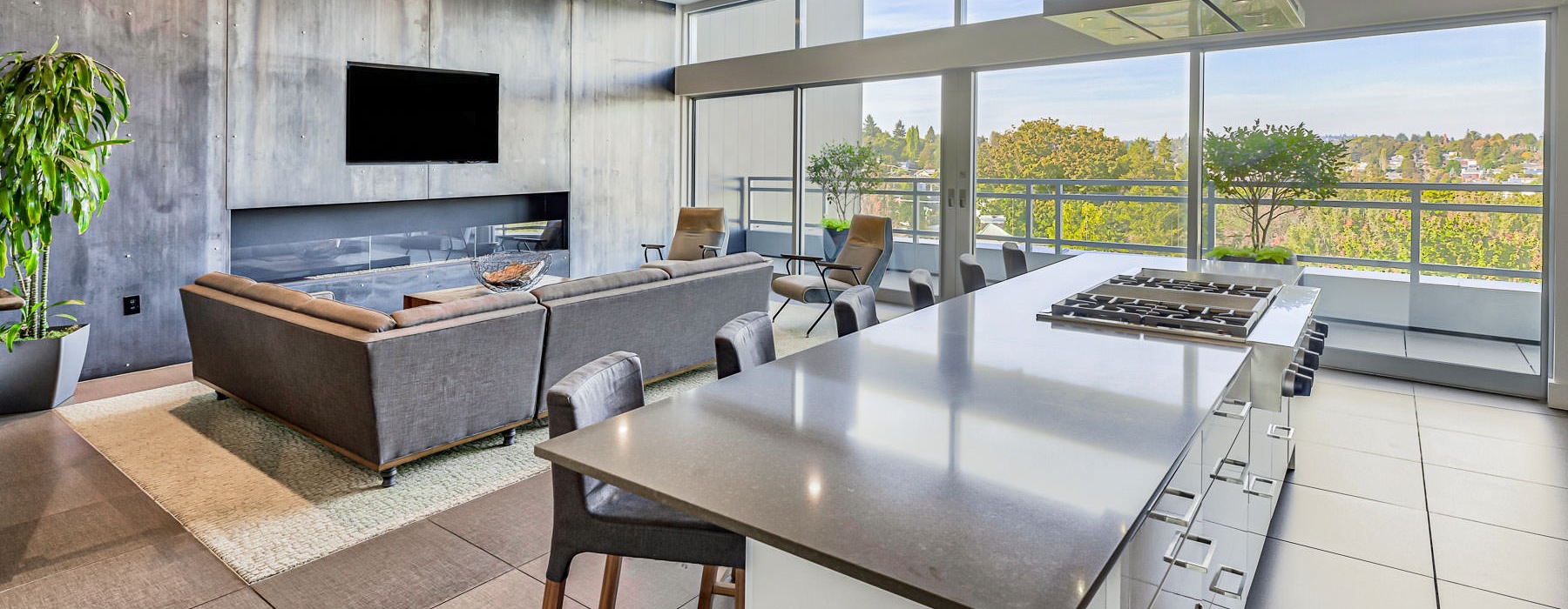 residents lounge and kitchen